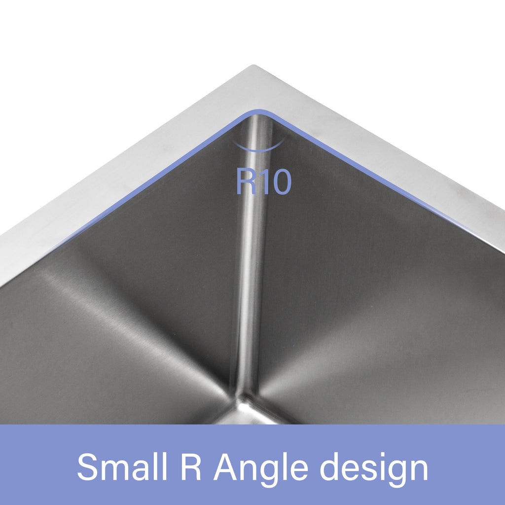 Modern Undermount Stainless Steel Kitchen Sink 16 Gauge, Deep Single Bowl