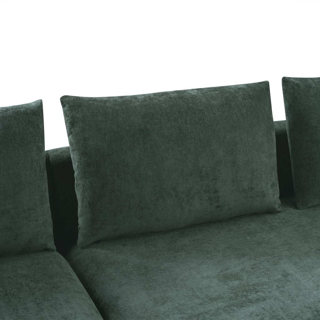Modern L Shaped Sectional Sofa With Upholstery And Wooden Storage