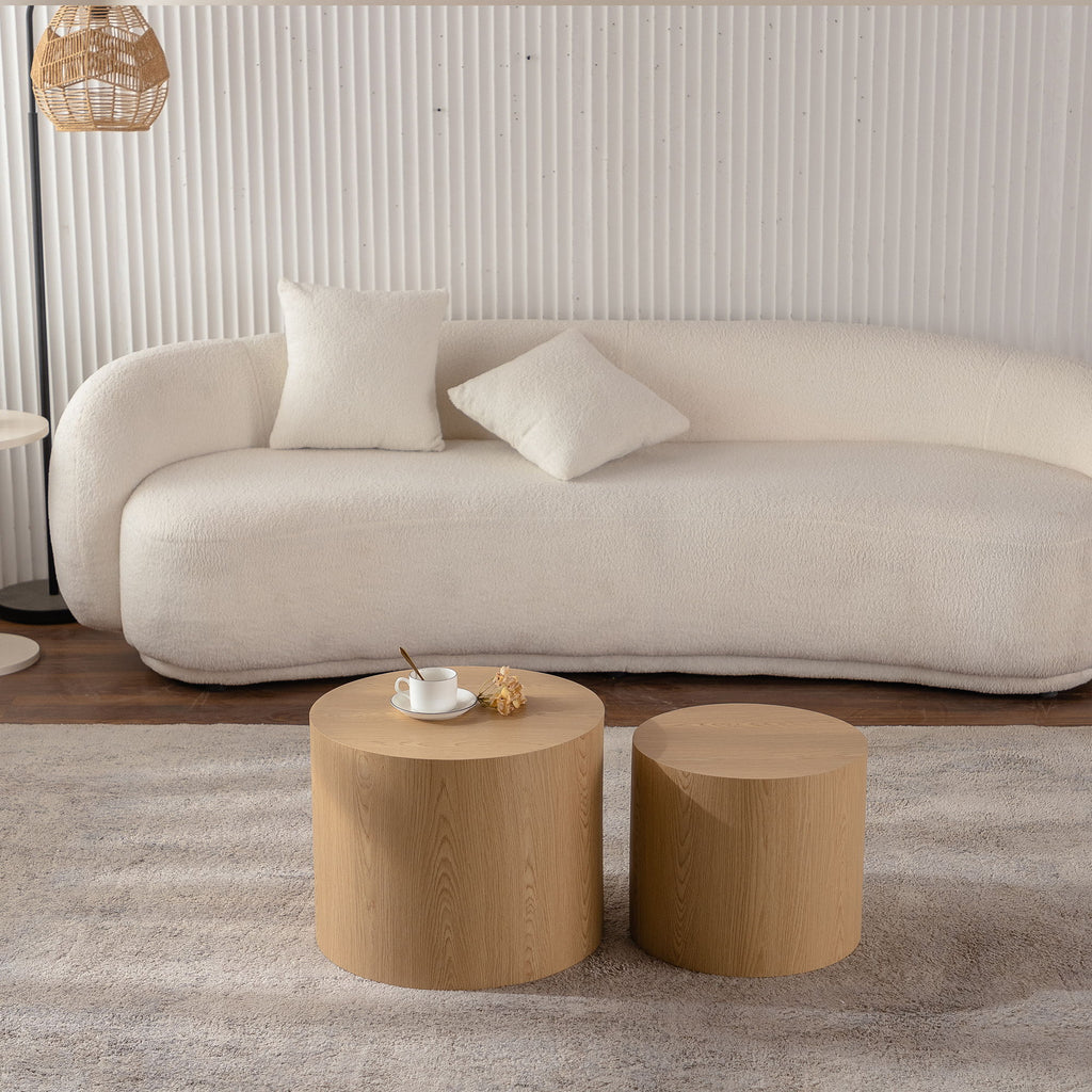 Round Nesting Coffee Table For Small Space (Set of 2)