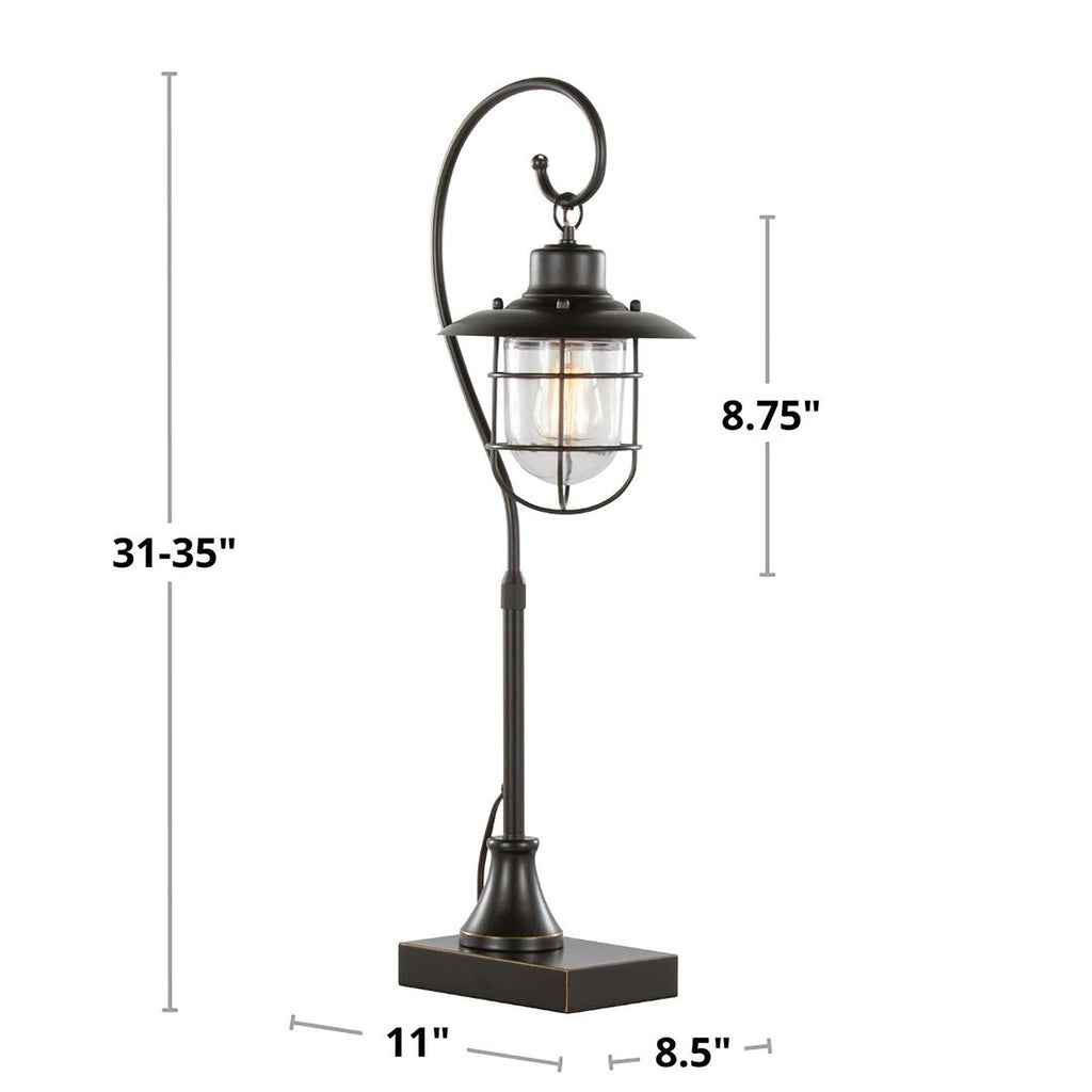 Landen - Contemporary Task Lamp (Set of 2) - Oil Rubbed Bronze / Clear