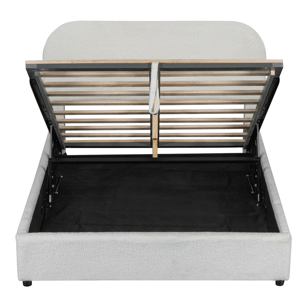 Upholstered Platform Bed With Hydraulic Storage System