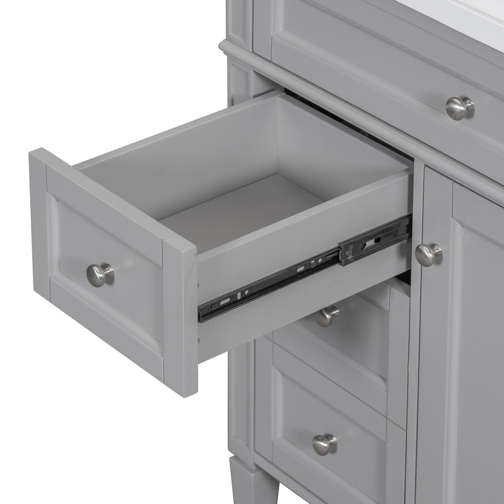 Bathroom Vanity With Top Sink, Storage Cabinet With 2 Drawers, Tip Out Drawer
