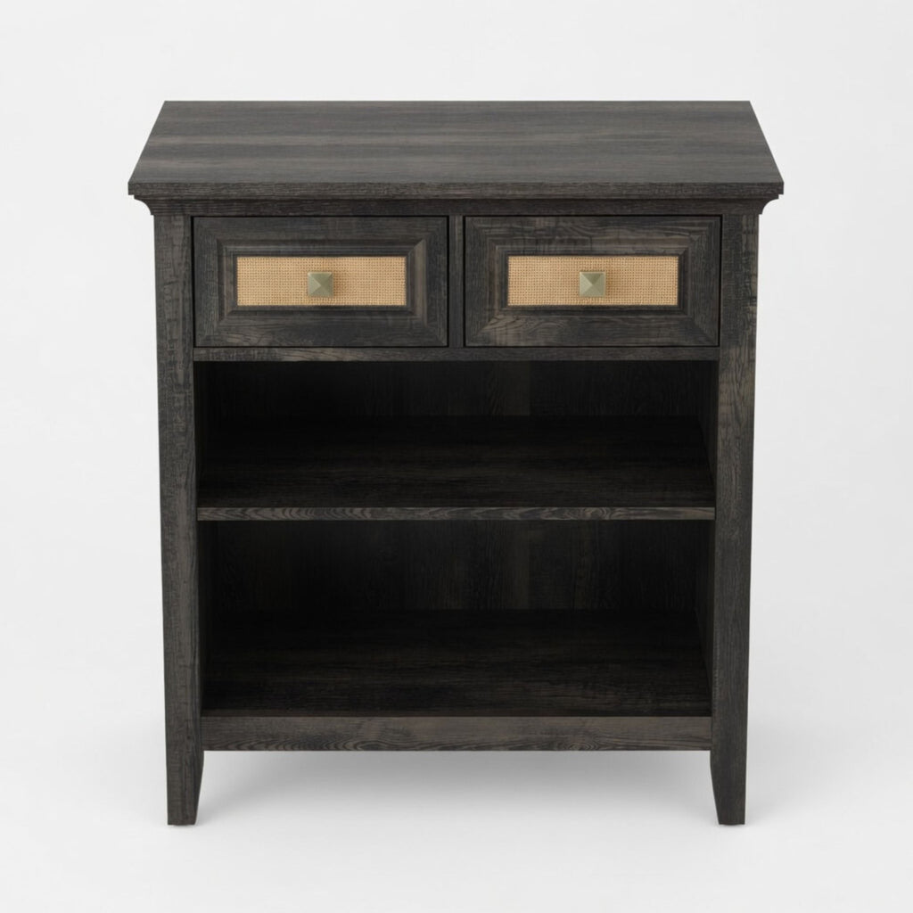 Storage Cabinet With 2 Drawers And 2 Shelves - Coffee