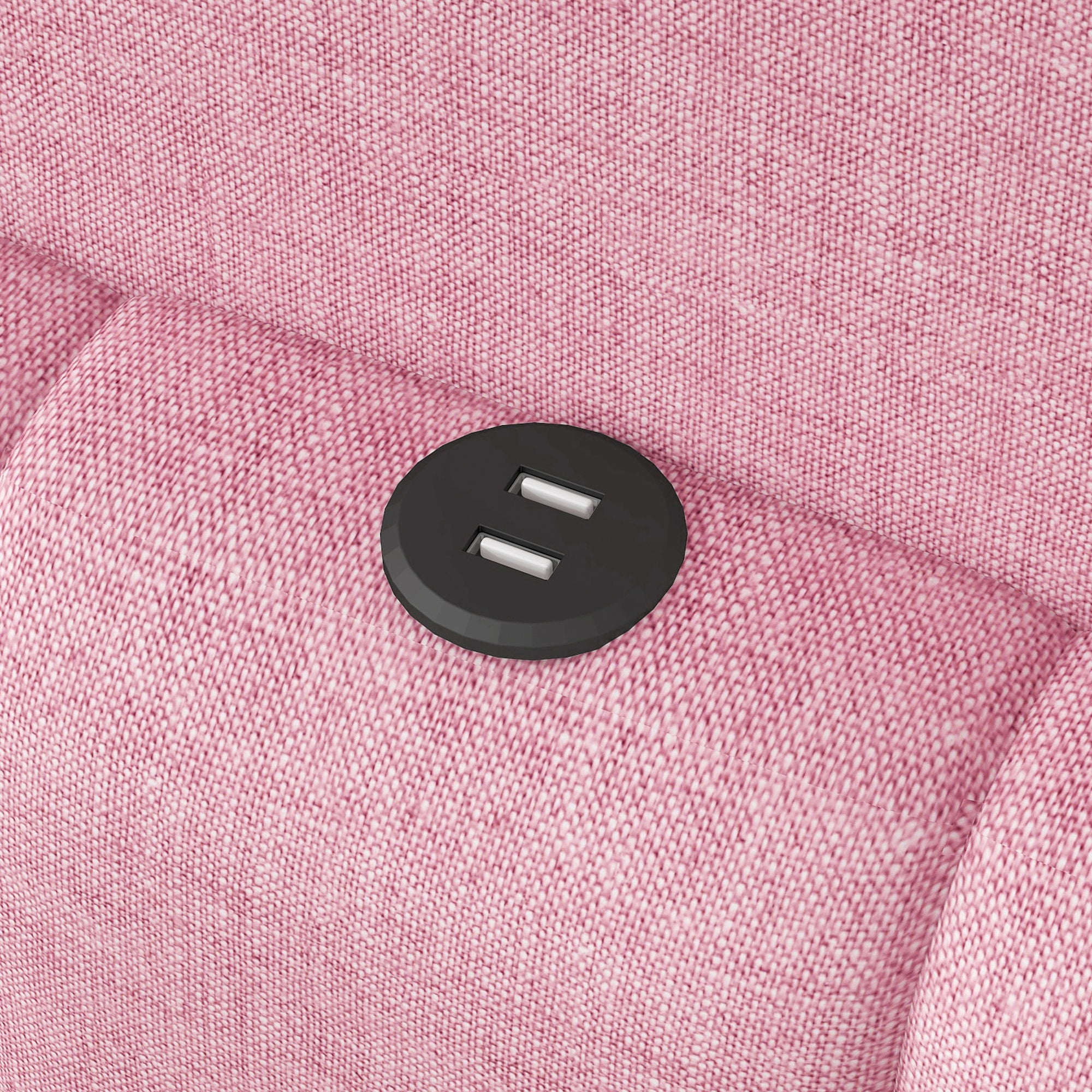 Upholstered Platform Bed With LED Belt And USB Ports