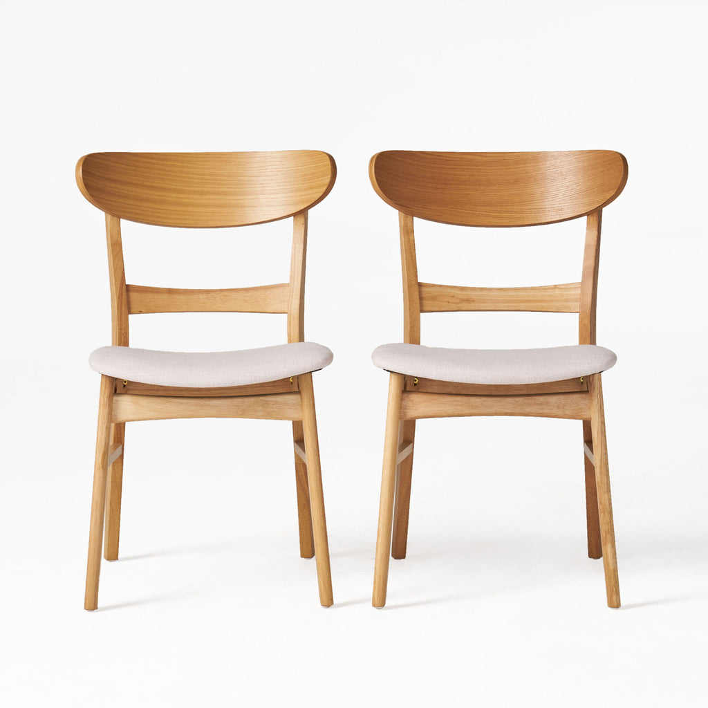 Mid Century Modern Dining Chair With Upholstered Seat And Wood Frame