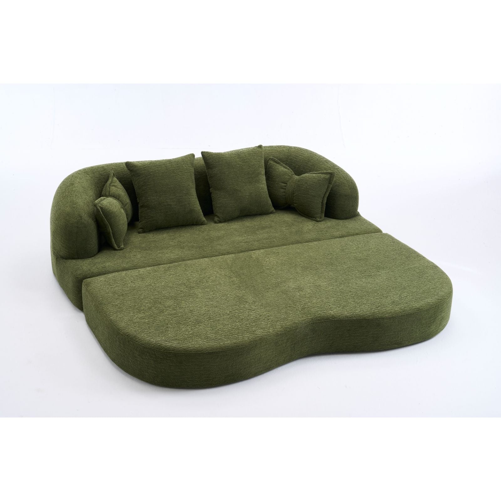 Foldable Sofa Bed, Boneless Couch Convertible Sleeper With 4 Pillows