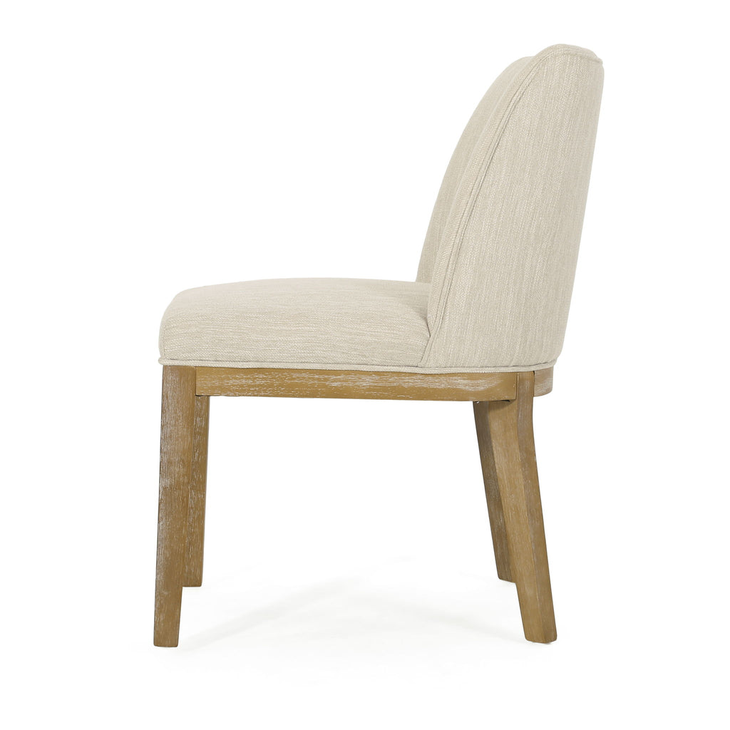 Modern Dining Chair With Durable Fabric Upholstery And Sturdy Wooden Frame (Set of 2)