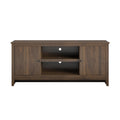 TV Stand For TVs Up To 65" With Open Shelves And Storage Cabinets - Walnut