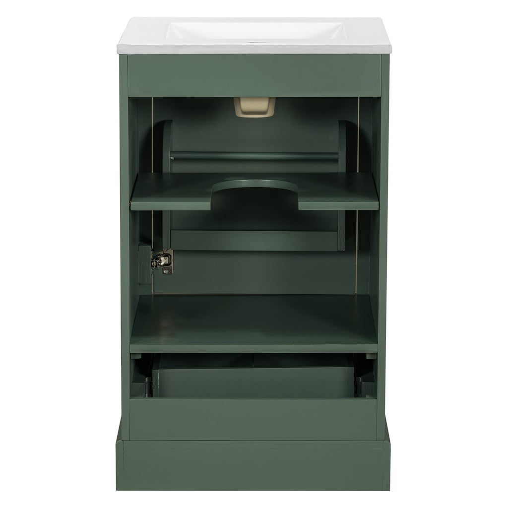 Bathroom Vanity With Sink, Soft Close Door, Adjustable U-Shaped Shelf