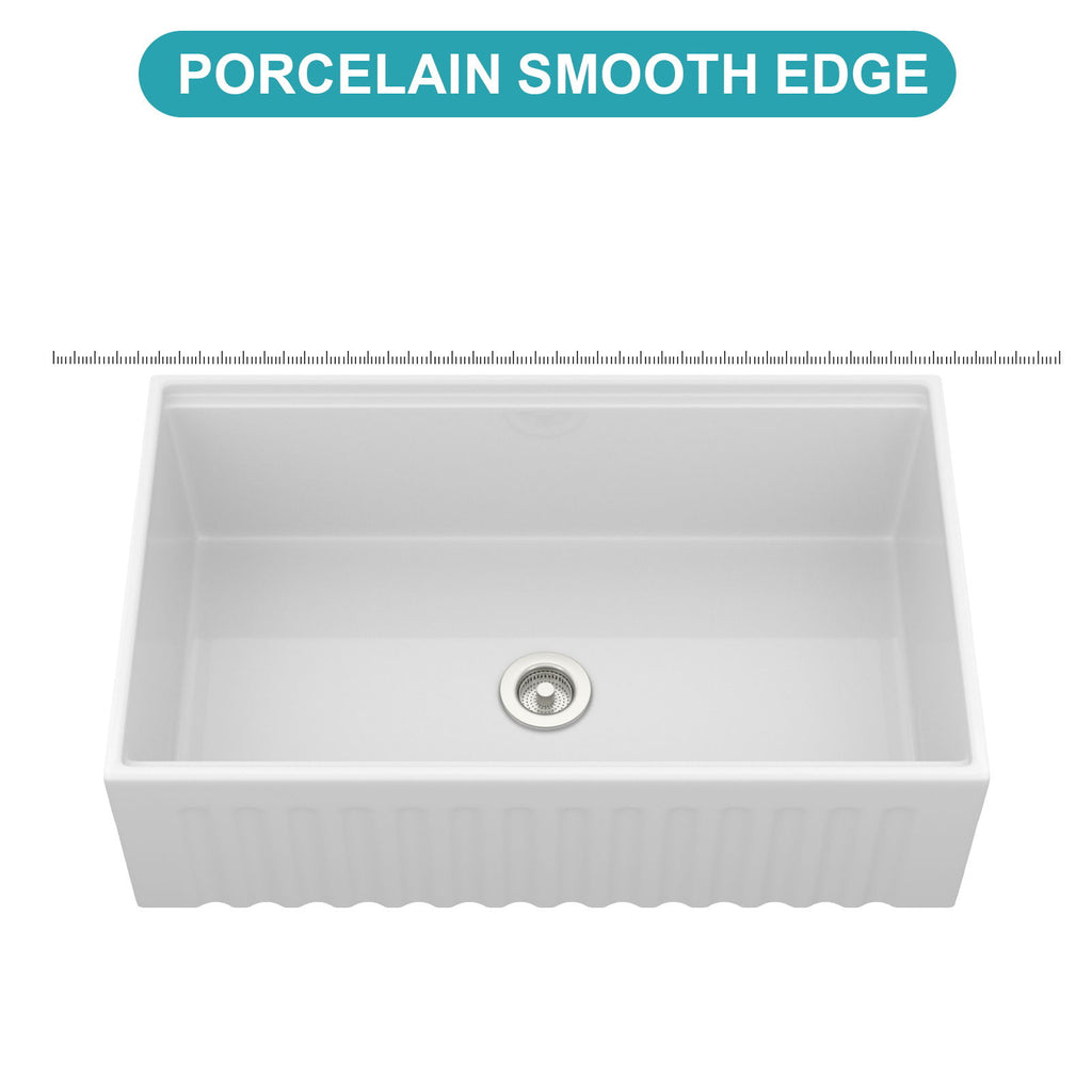 Workstation Single Bowl Apron Front Kitchen Sink - White