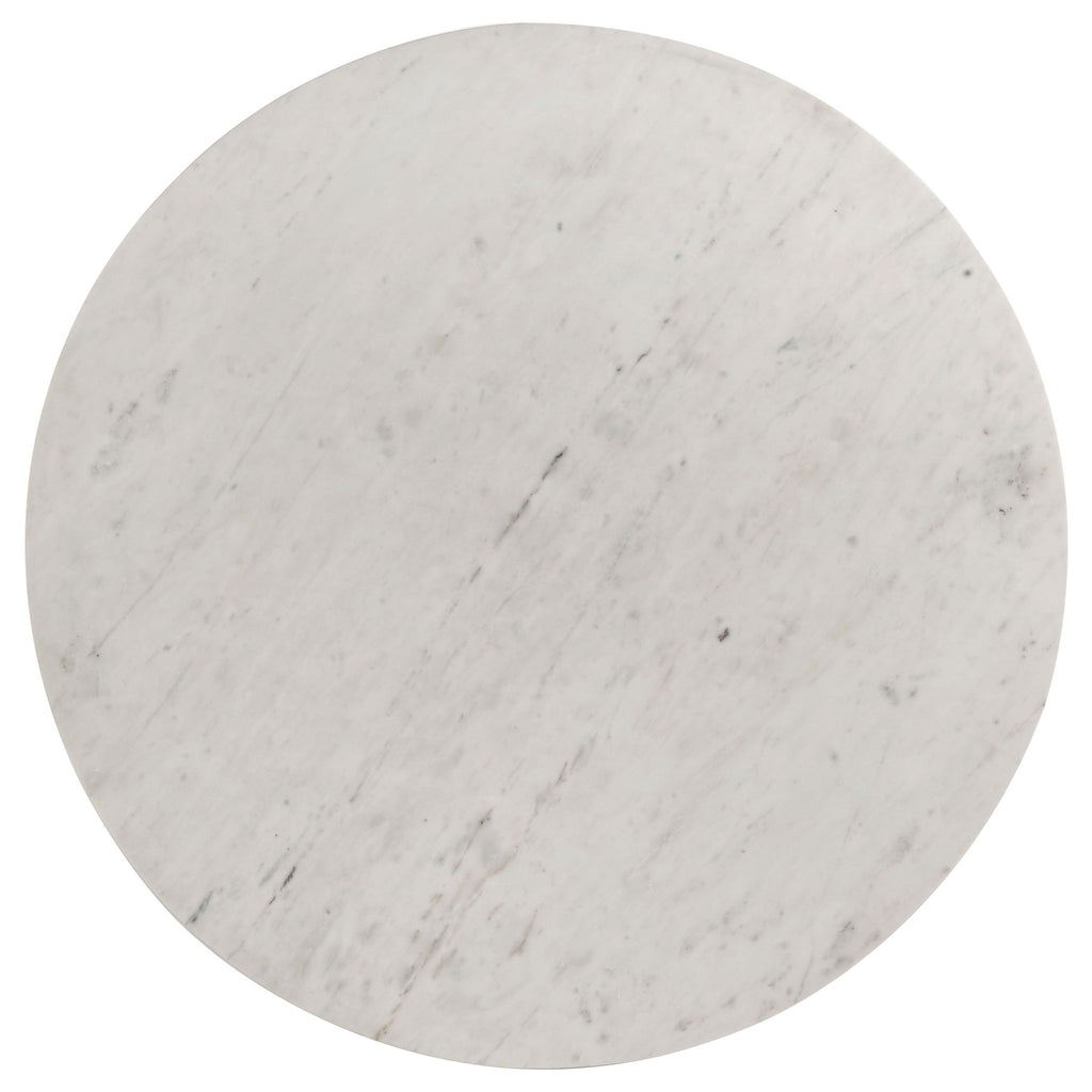 Preston - 2 Piece Coffee And End Table Set With Cylindrical Pedestal Bases, Round Design - White