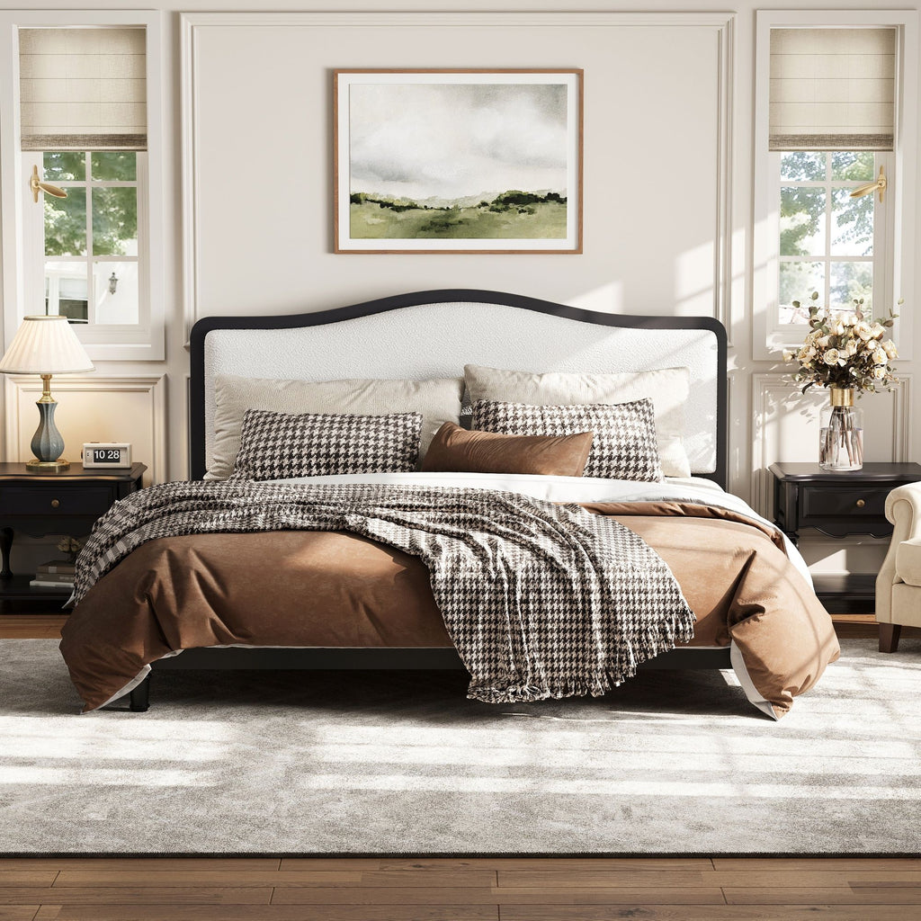 Platform Bed With Upholstered Headboard