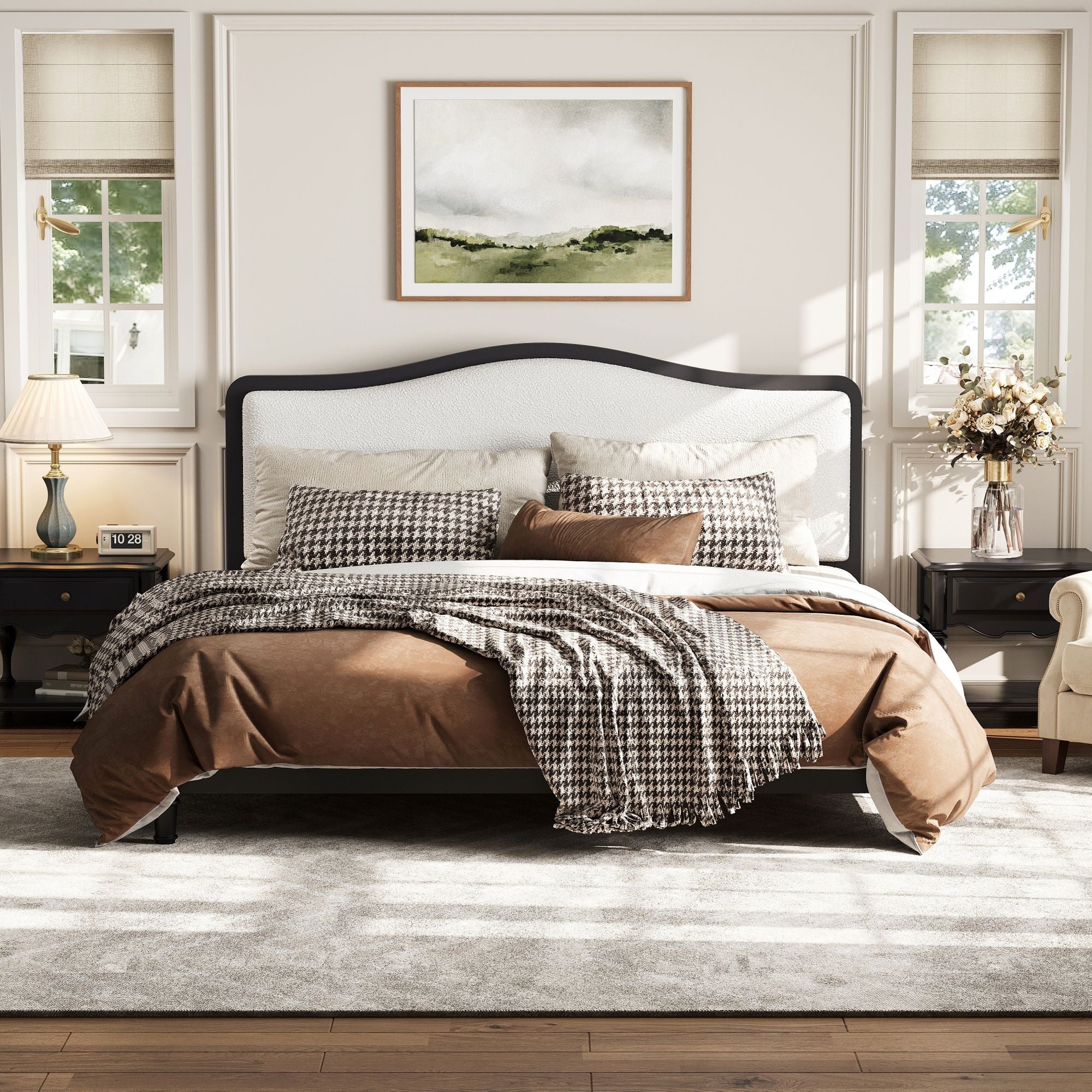 Platform Bed With Upholstered Headboard