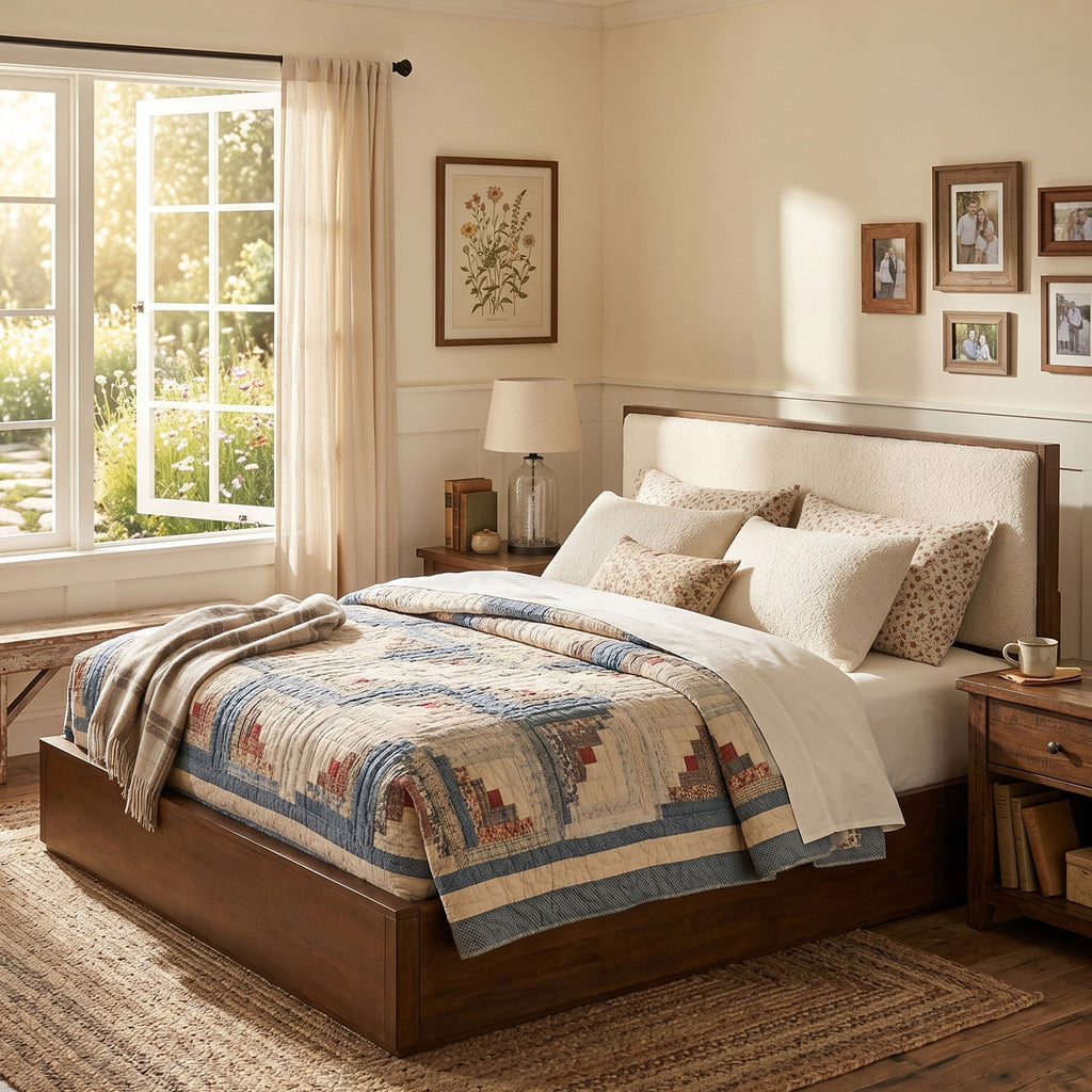 Bed With Upholstered Headboard