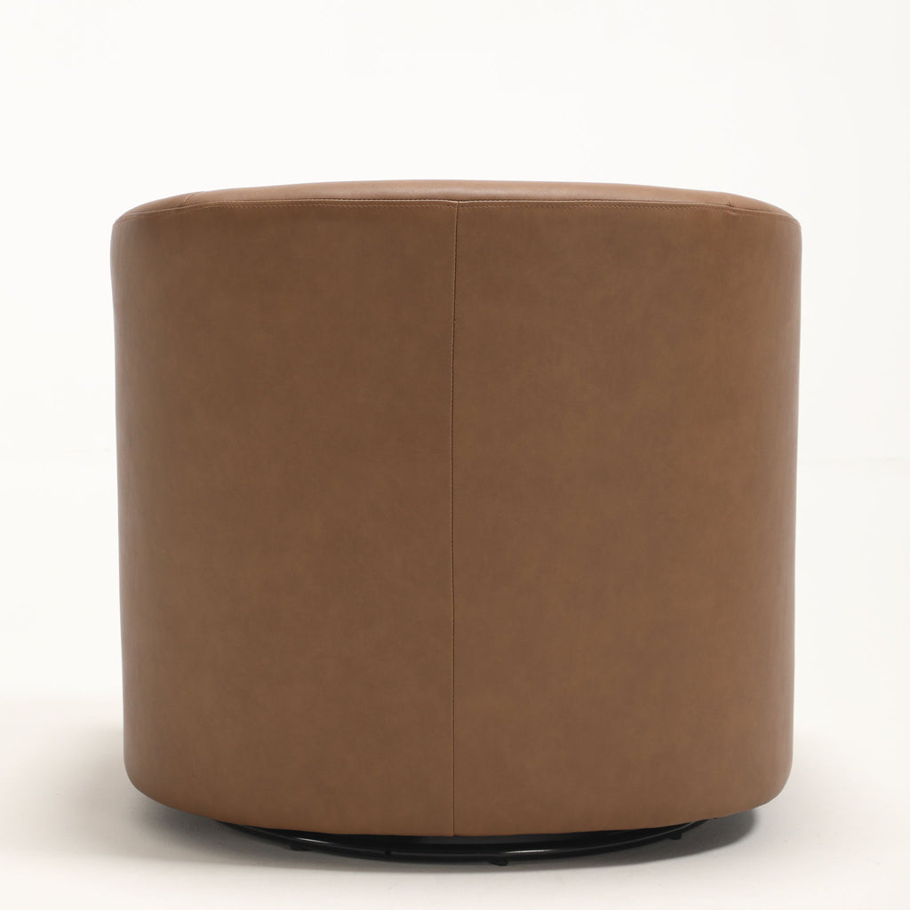 Swivel Barrel Accent Chair For Living Room - Antique Brown