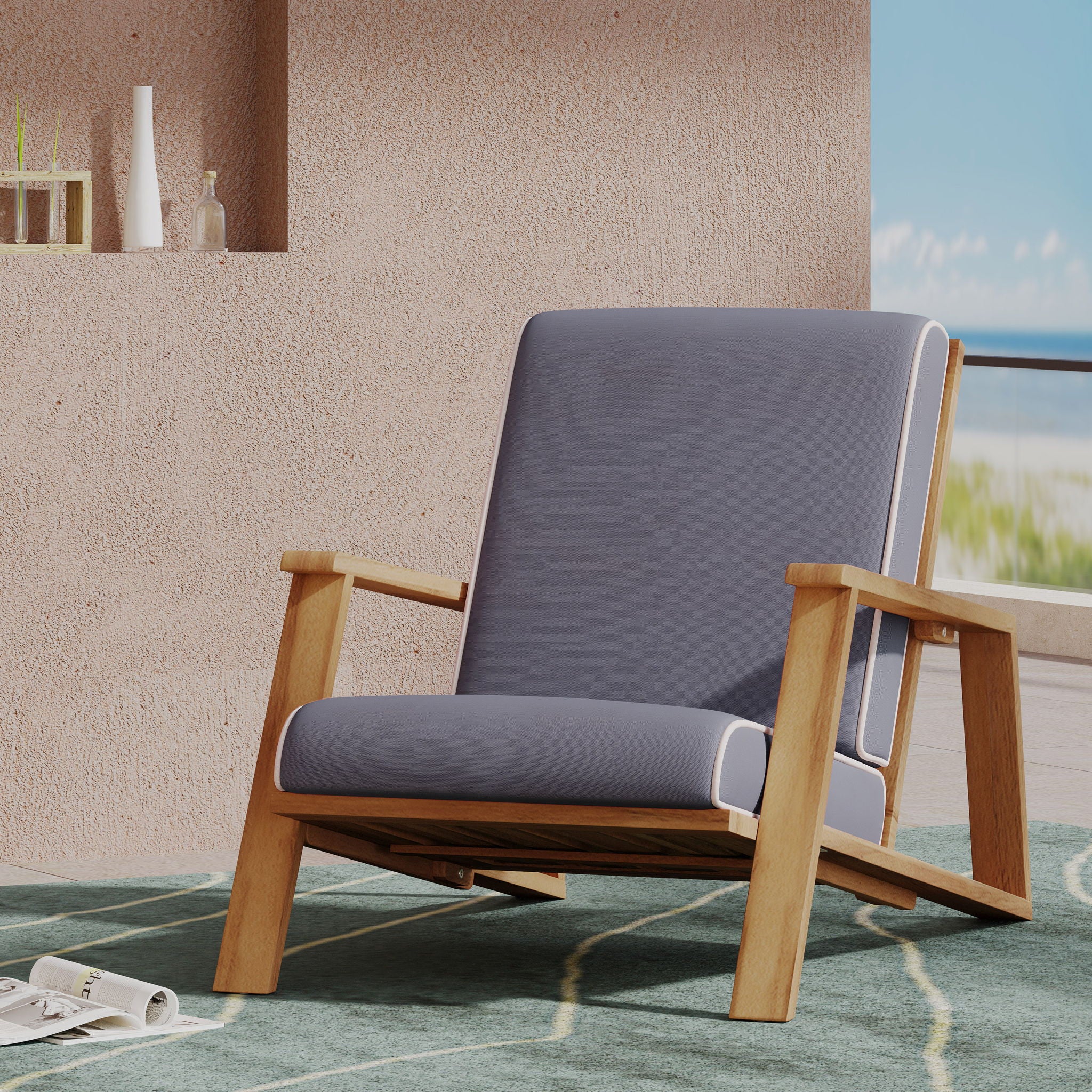 Patio Lounge Chair, Outdoor Club Chair