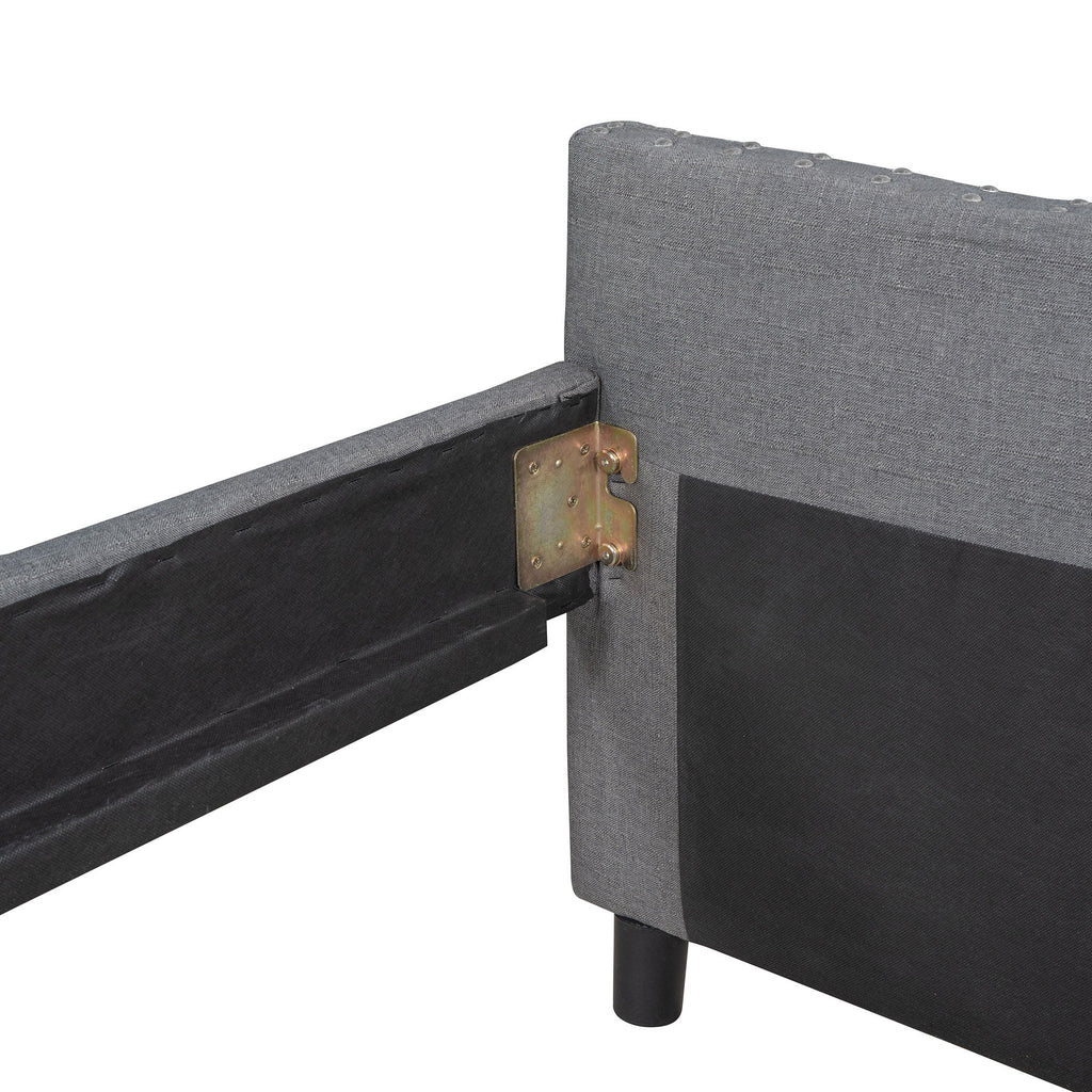 Upholstered Daybed With Two Drawers, Wood Slat Support