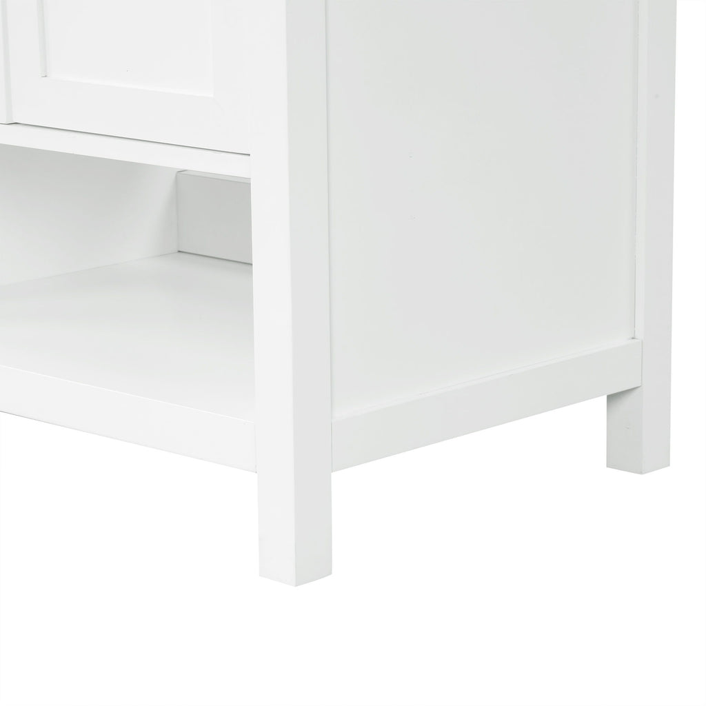 Bathroom Vanity With Sink Top, Bathroom Vanity Cabinet With 2 Doors And 2 Drawers, Open Shelf