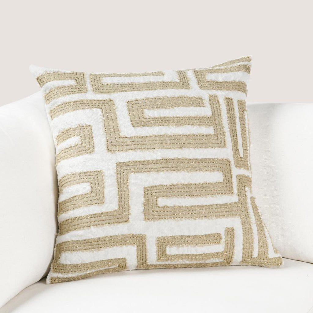Villa Classics - Mateo 22" x 22" Pillow - Metallic Gold / Ivory