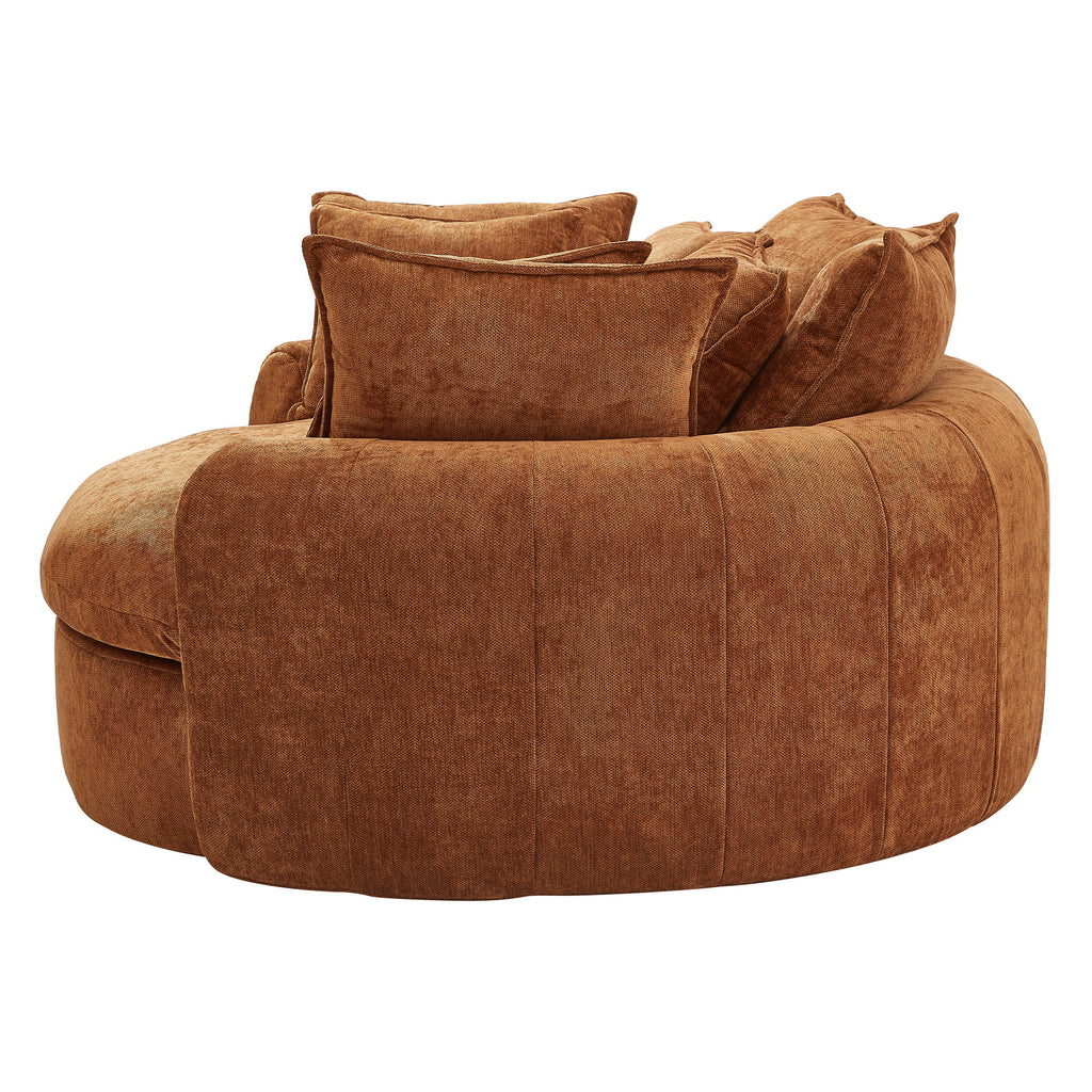 Modern Round Chaise Sofa With 8 Throw Pillows