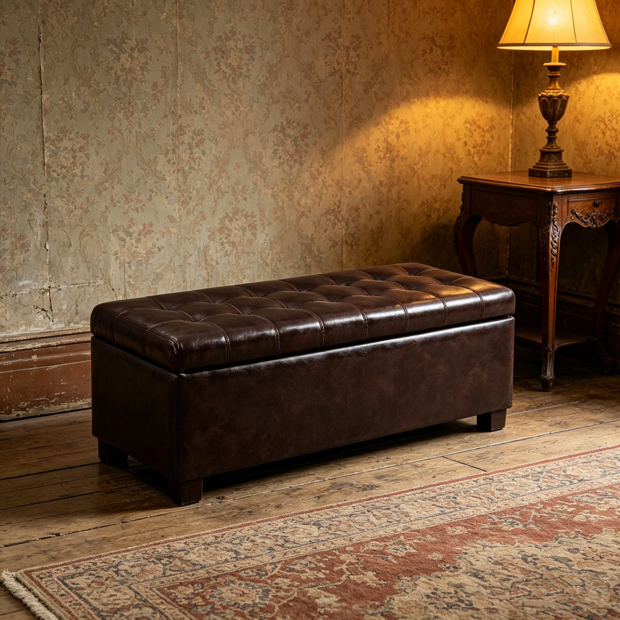 Elegant Tufted Storage Ottoman Bench