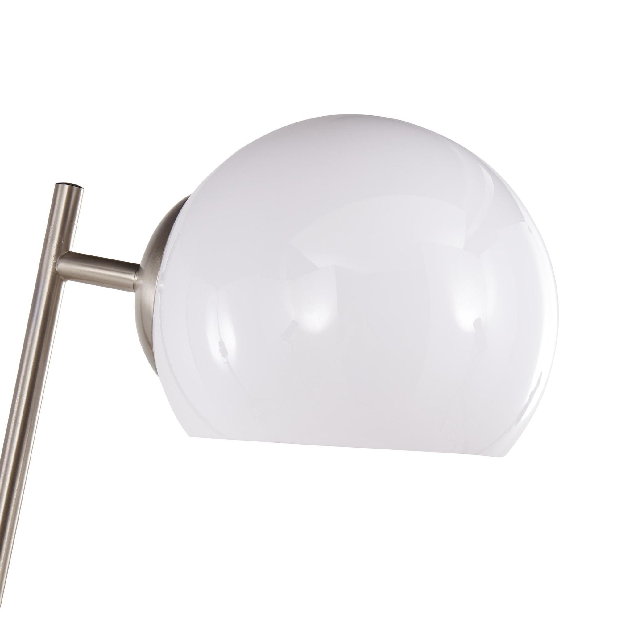 Eileen - Contemporary Floor Lamp - Nickel / White