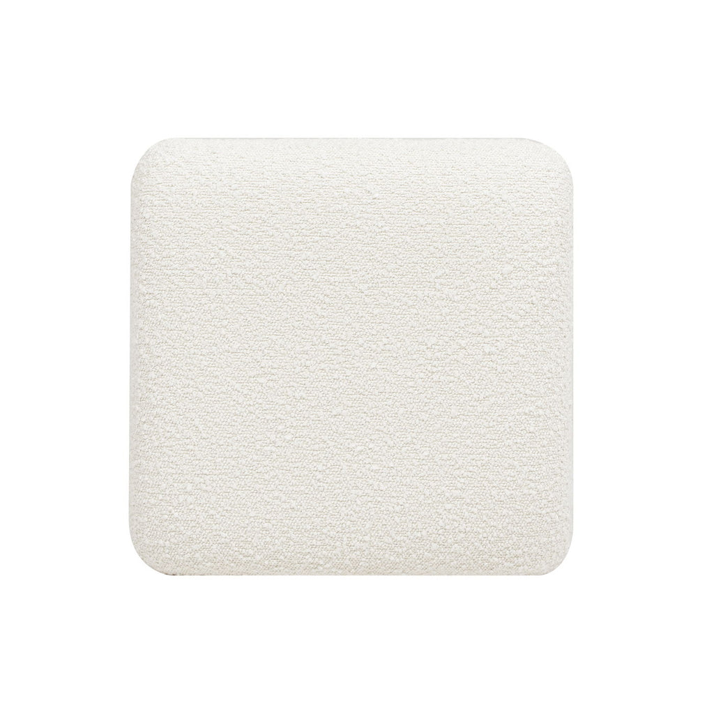 Lucia - Backless Upholstered Counter Stool With Frame - Ivory White