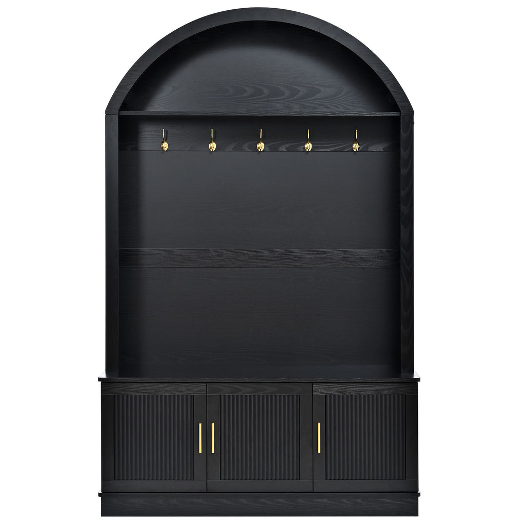 Arched Top Hall Tree With 5 Hooks