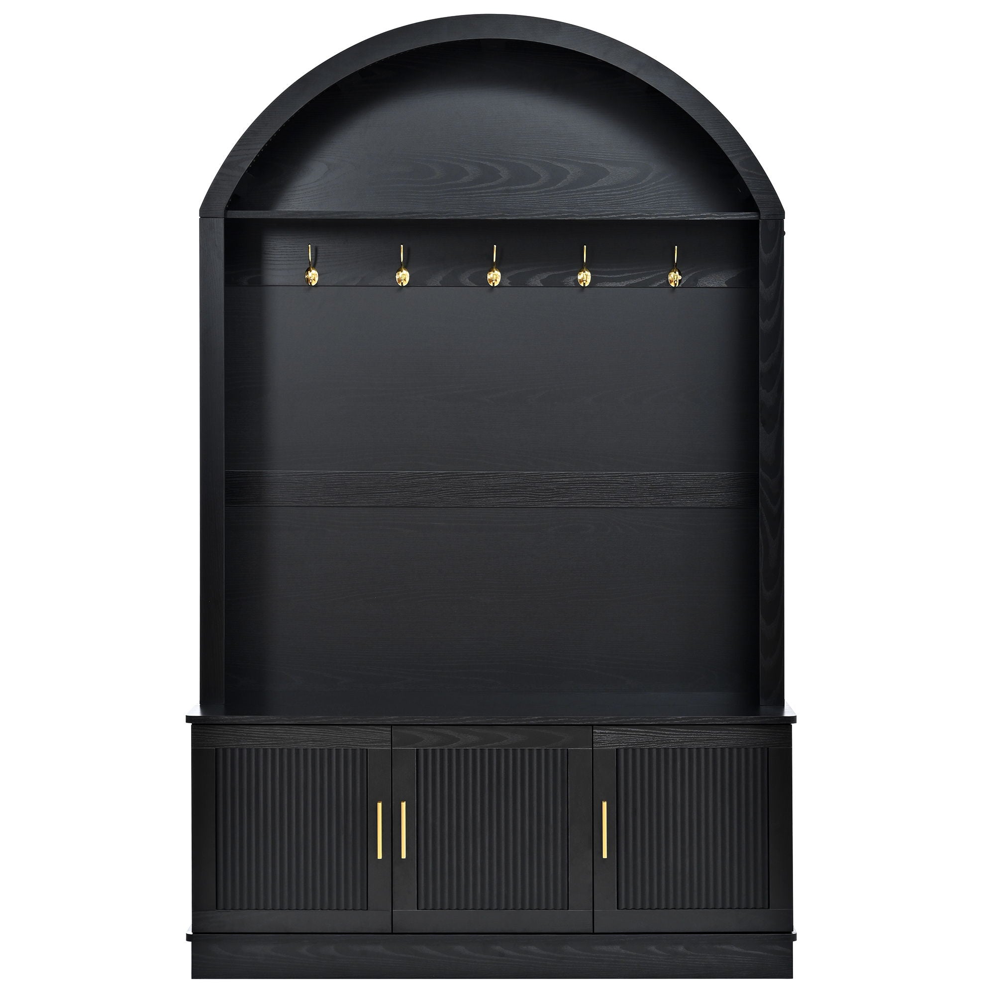 Arched Top Hall Tree With 5 Hooks