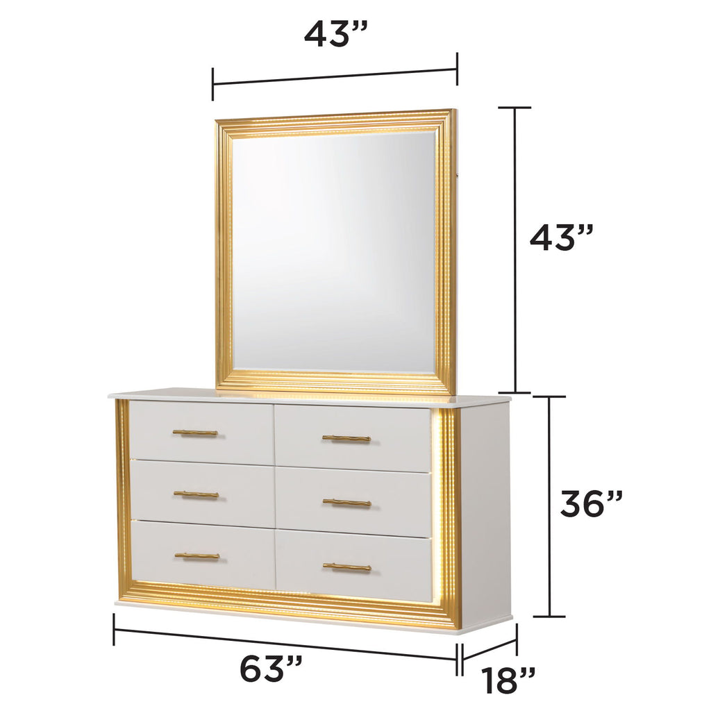 Obsession - 6 Drawer Dresser - White