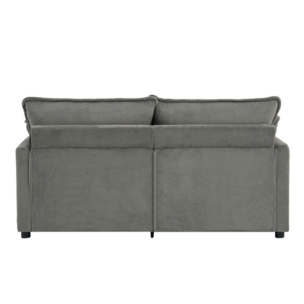 Modern Loveseat Sofa, Upholstered Couch With Side Storage Pockets
