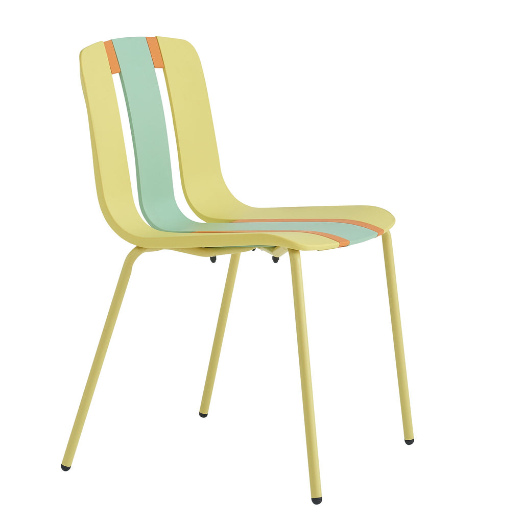 Modern Striped Blocking Single Chairs (Set of 4)