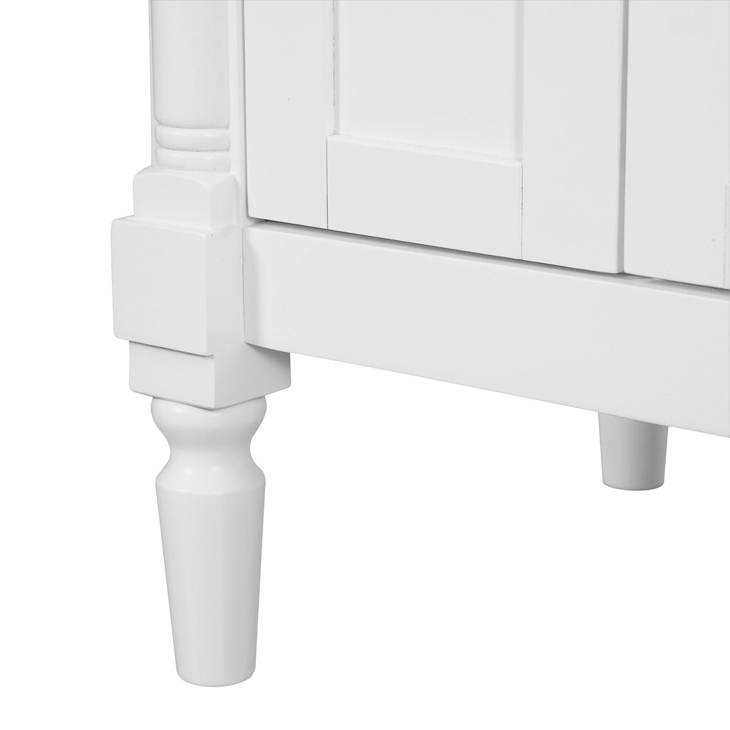 Bathroom Vanity With Ceramic Sink, 2 Doors 3 Drawers, Soft Close Design