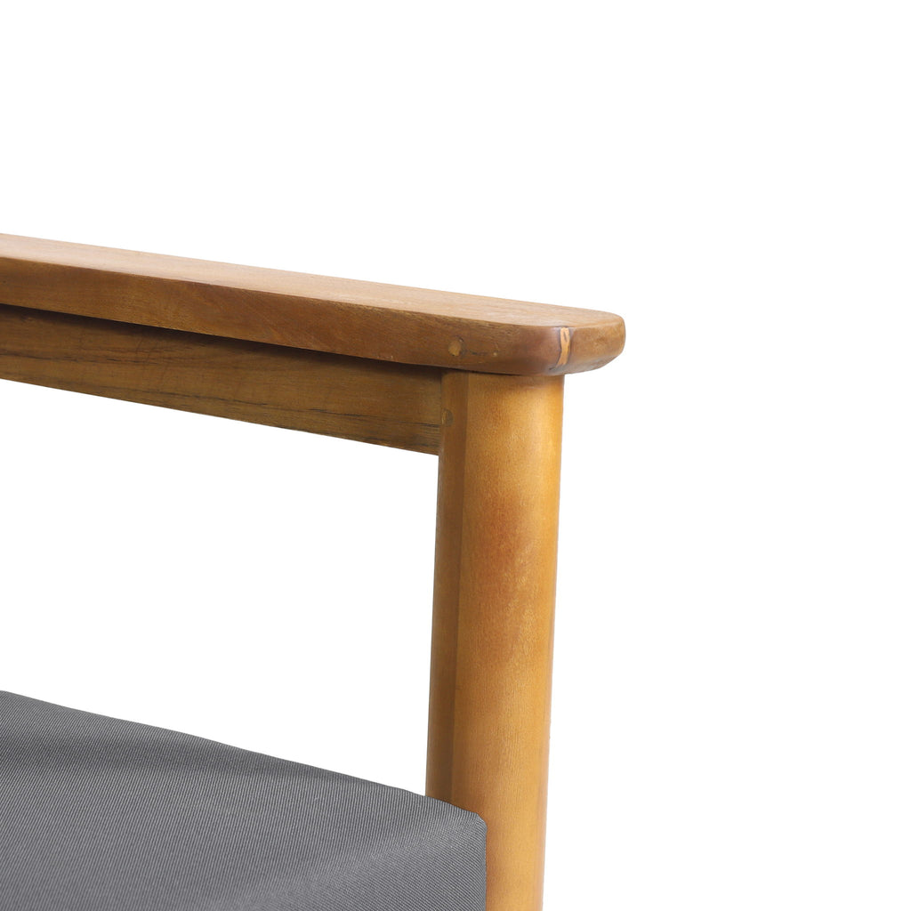 Outdoor Club Chair, Patio Chair With Teak Acacia Wood Frame - Dark Gray