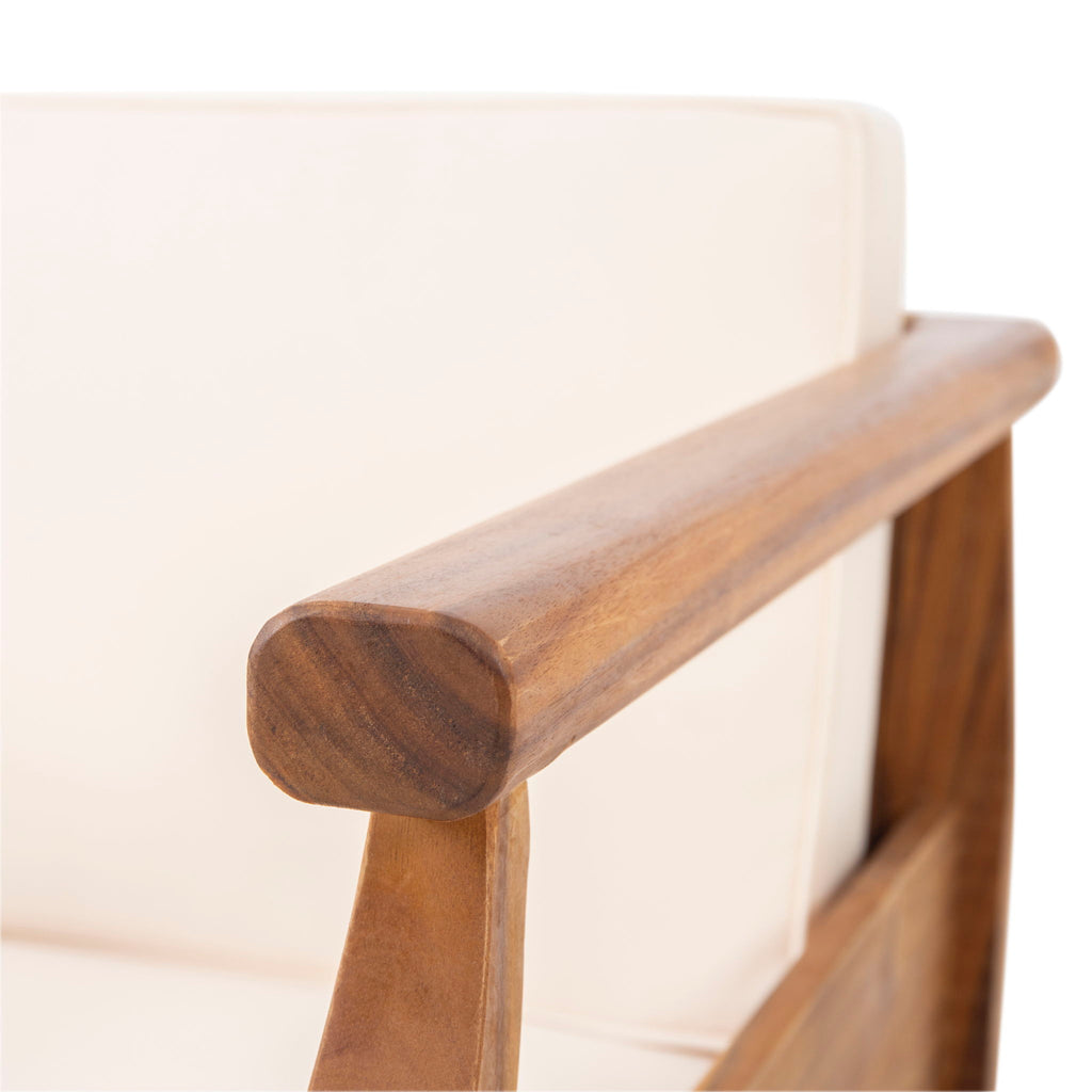 Aston - 2 Piece Wood Outdoor Patio Conversation Seating Set With Cushions