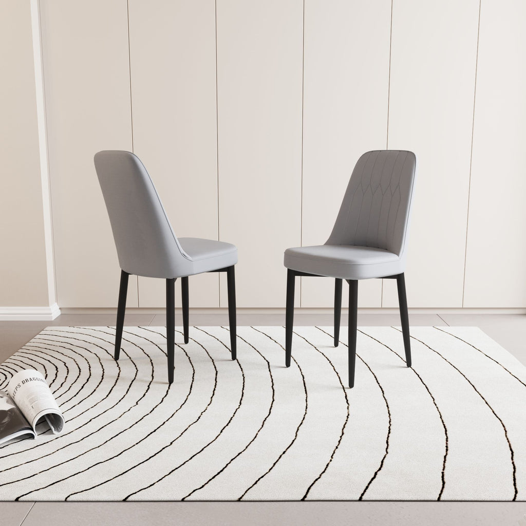 Modern Dining Chair With Cushions And Metal Legs