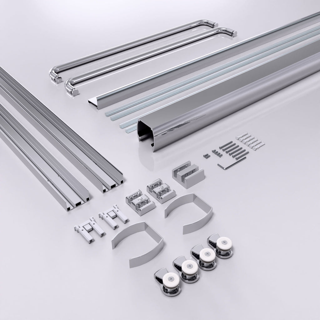 Modern Semi Frameless Double Sliding Shower Door