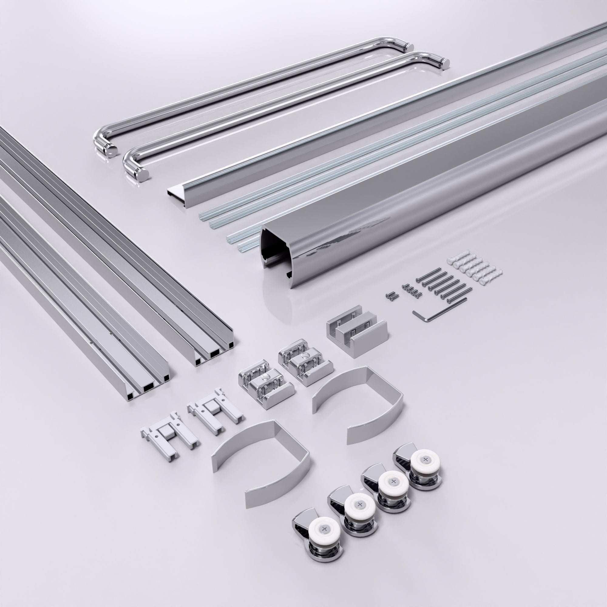 Modern Semi Frameless Double Sliding Shower Door