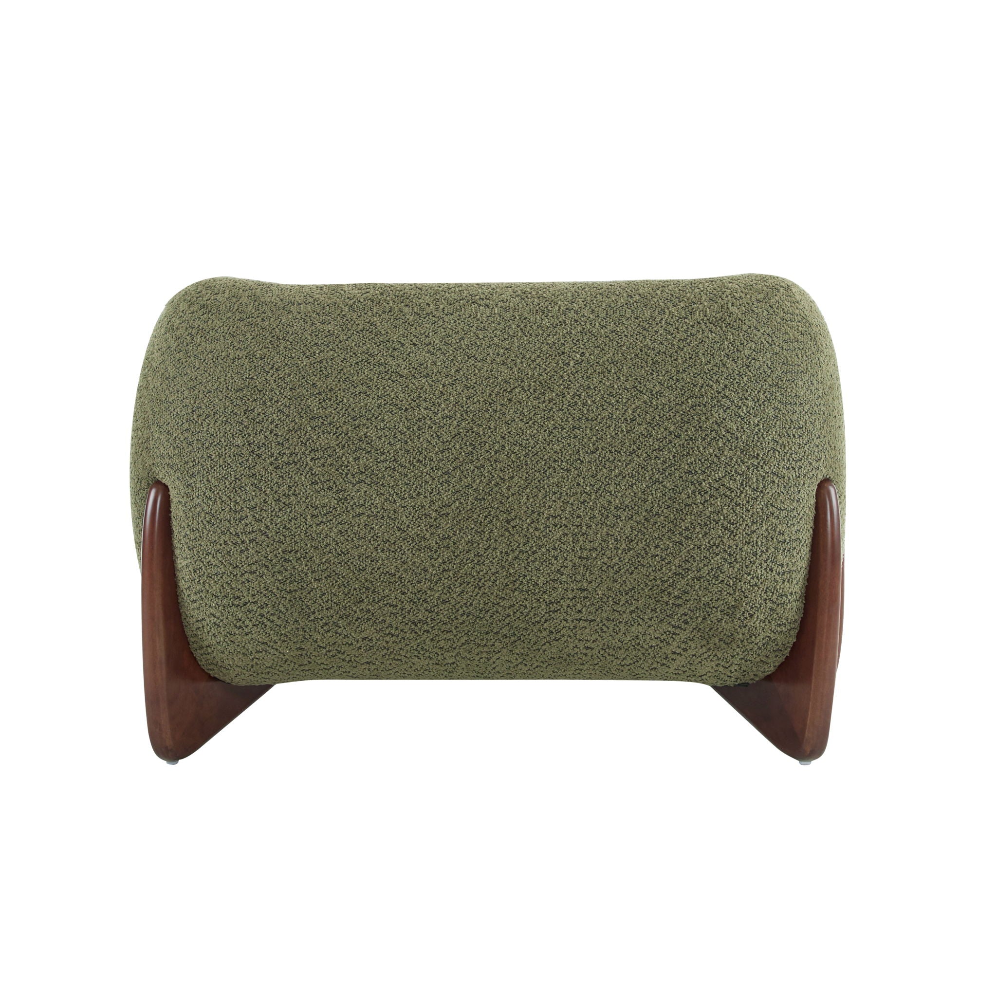 Modern Upholstered Boucle Arm Chair With Tuxedo Design And Triangular Legs