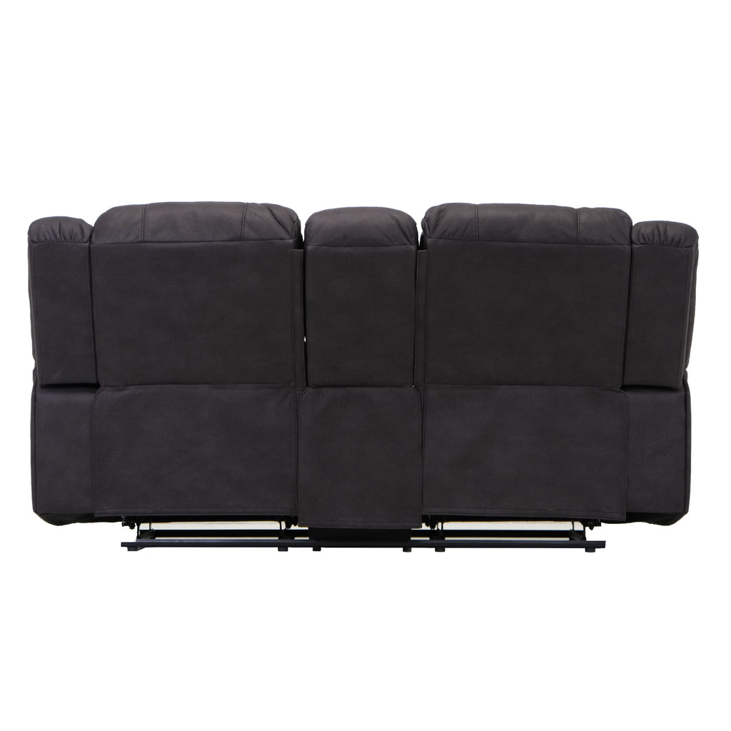 Reclining Console Loveseat - Black - Fabric