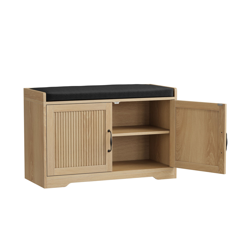 Entryway Shoe Bench With Double Doors