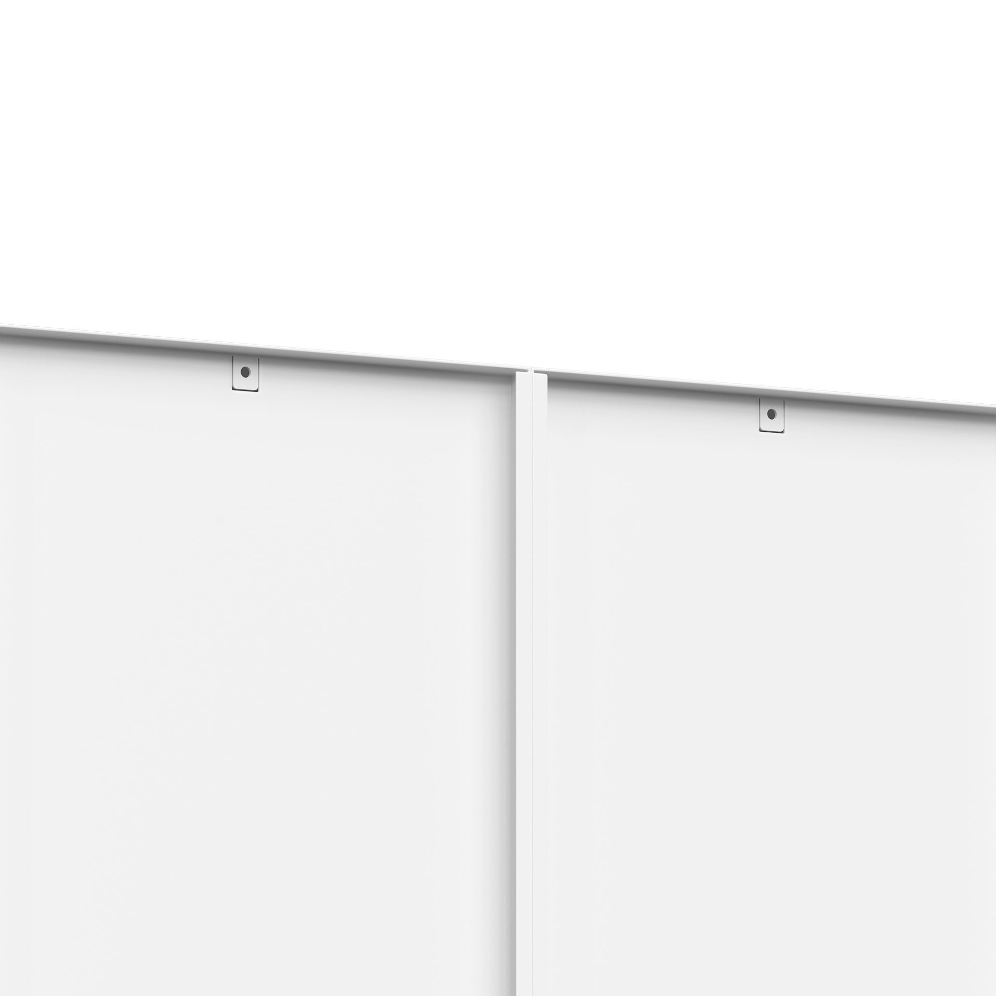 Bookcase Tall With 2 Doors & 2 Drawers, Fixed Open Shelves - White