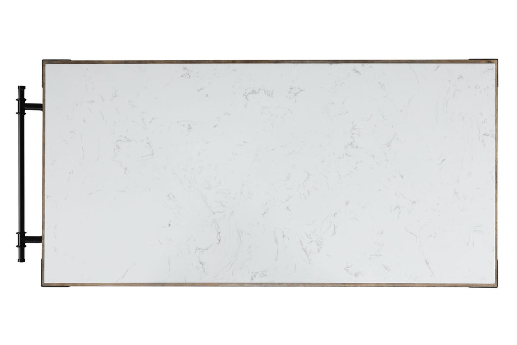 Alforvott - Kitchen Island - Marble Top & Weathered Gray