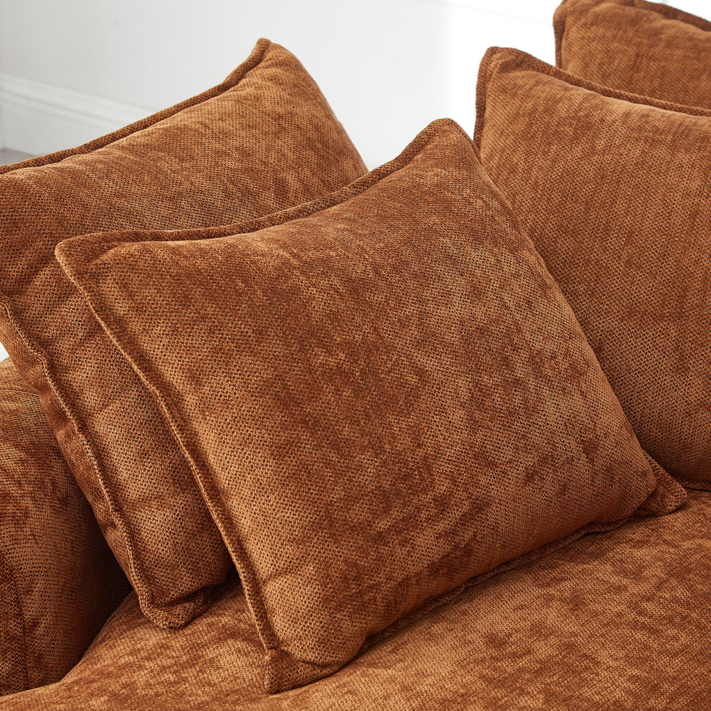 Modern Round Chaise Sofa With 8 Throw Pillows