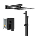 Modern Shower System With Adjustable Slide Bar, Stainless Steel And Brass Construction