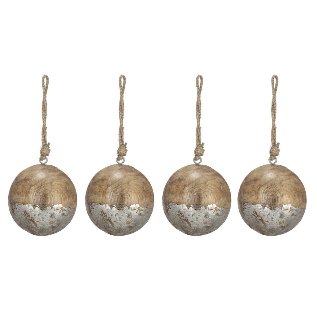 Christmas Ball Ornaments, Wood Decorative Hanging Ball Christmas Tree Ornaments For Holiday Party Decorations