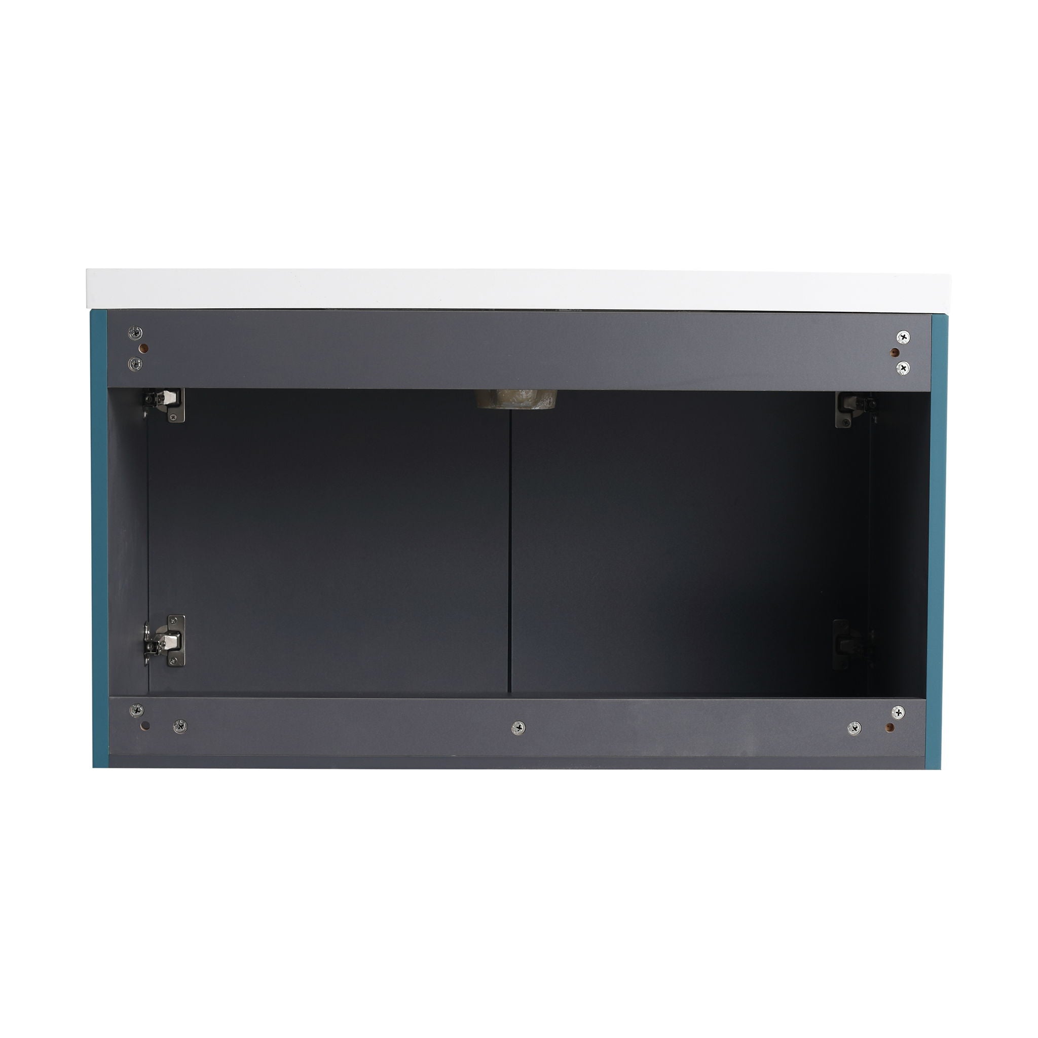 Contemporary Wall Mounted Bathroom Vanity With Resin Double Sink