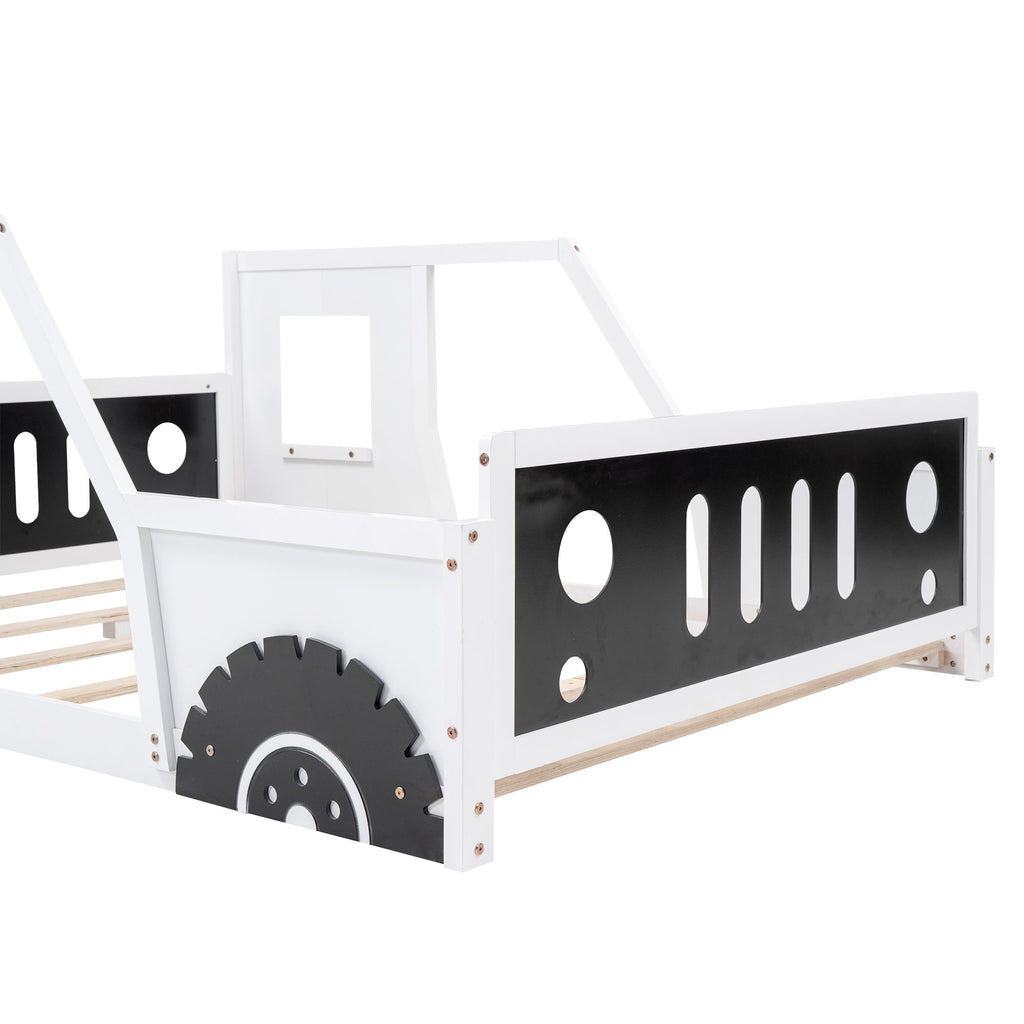 Classic Car Shaped Platform Bed With Wheels