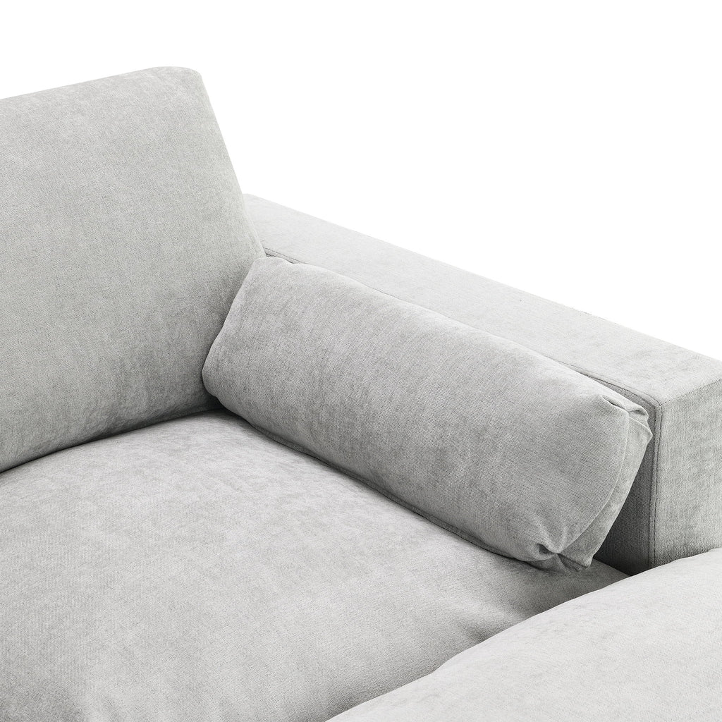 Modular Sectional With Storage Pockets, 5 Seat U Shaped Couch Set With Pillows, Free Combination Modern Cloud Sofa With 2 Movable Ottoman
