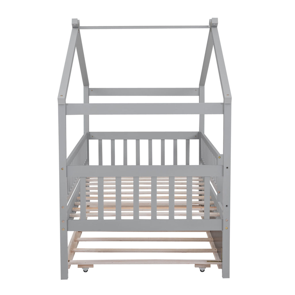 Creativity House Bed With Twin Size Trundle